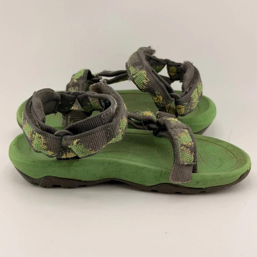 Teva Kids Hurricane XLT 2 Green Dinosaur Print Sport Sandals 1019391T Size 7T